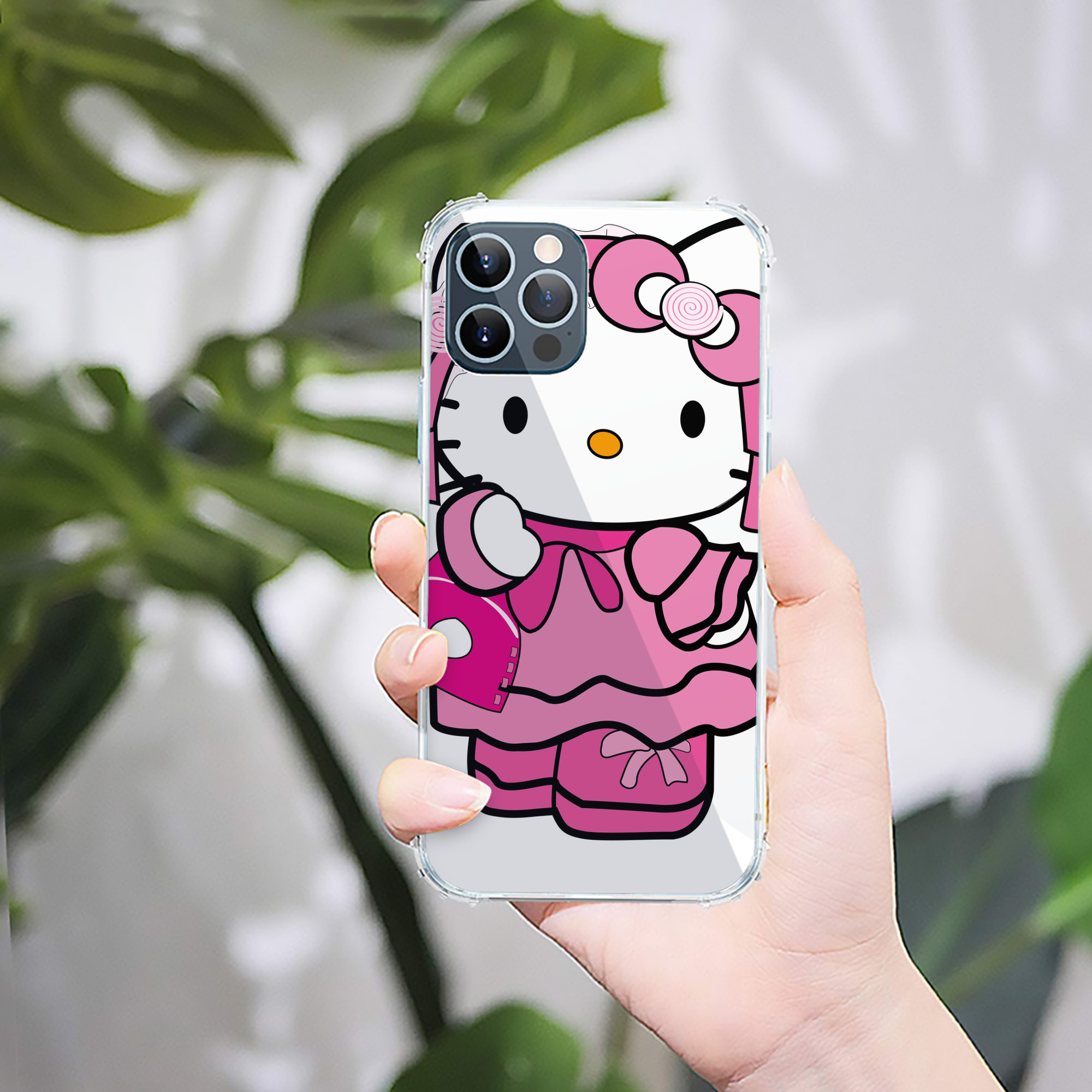 （画像用） Hello Kitty ハローキティ 【iPhone 12シリーズ対応】透明スマホケース（クリアソフトケース）